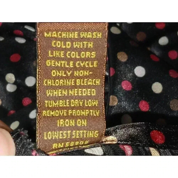 Copper Key Womens Top Multicolor Polka Dot V Neck Sleeveless Blouse Tie Large - Picture 6 of 10